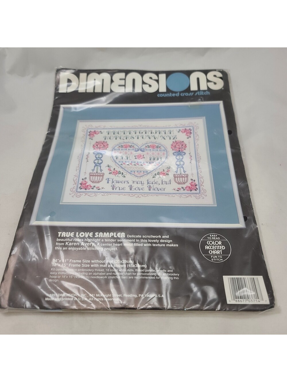 Dimensions True Love Sampler Cross Stitch NEW Sealed Vintage Love Wedding #3714